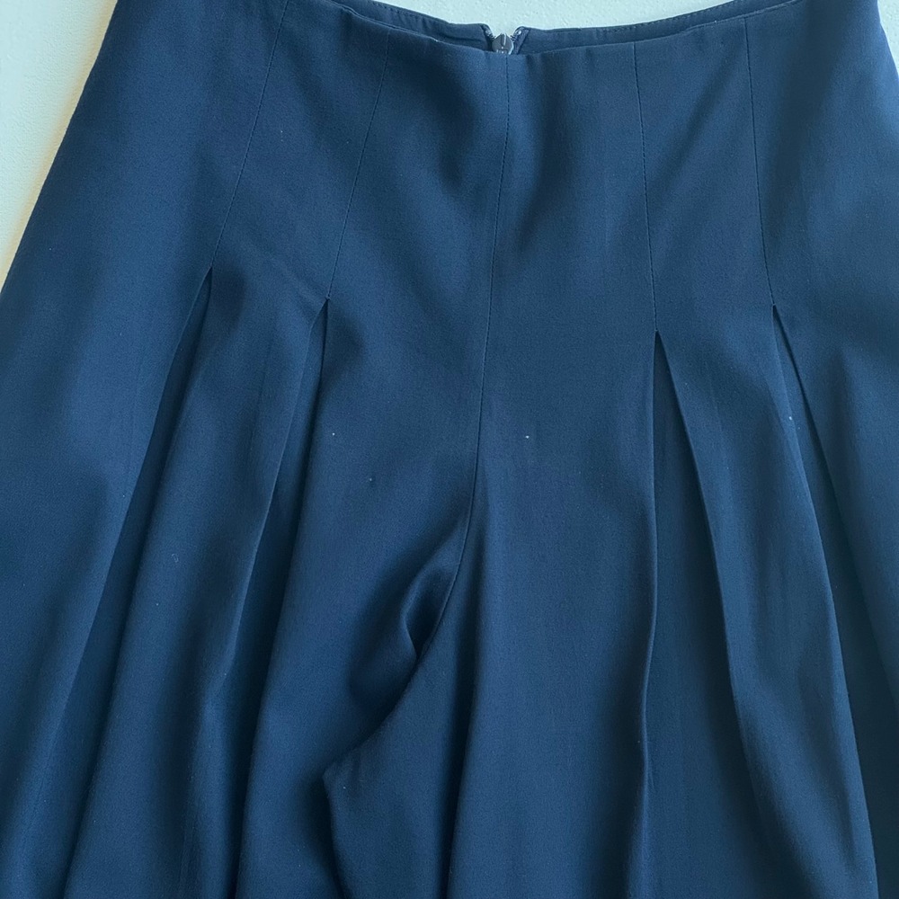 Karen Millen Navy Blue Wide Leg Pleated High Waist Trousers Palazzo Pants size 8 - Picture 3 of 12